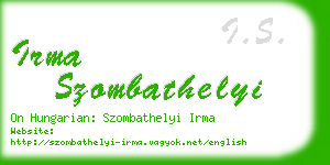 irma szombathelyi business card